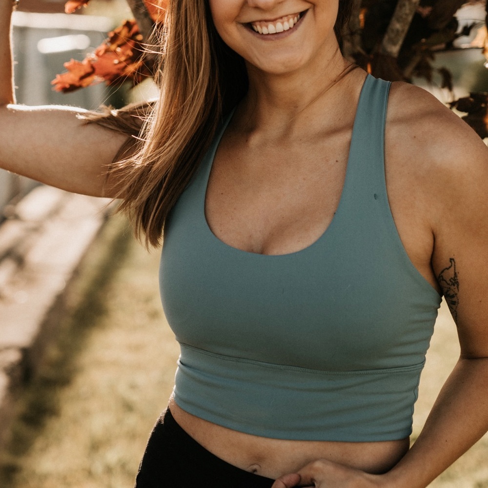 Blue sports bra